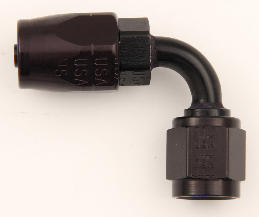 Fitting - Hose End - 90 Degree - 4 AN Hose to 4 AN Female - Aluminum - Black Anodized - Each