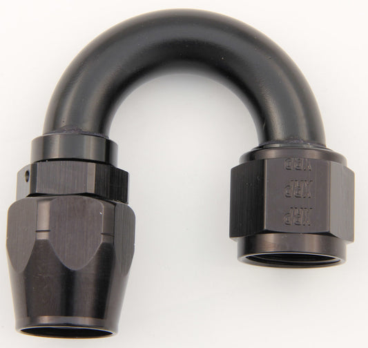 Fitting - Hose End - 180 Degree - 10 AN Hose to 10 AN Female - Double Swivel - Aluminum - Black Anodized - Each