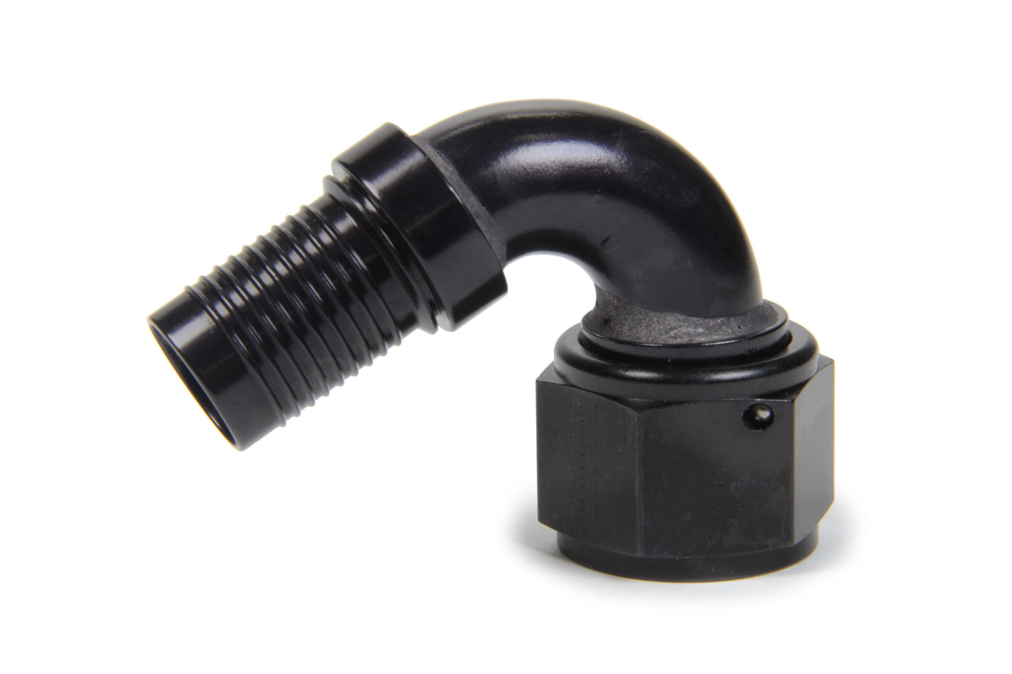 Fitting - Hose End - HS-79 - 120 Degree - 12 AN Hose Crimp to 12 AN Female - Aluminum - Black Anodized - Each