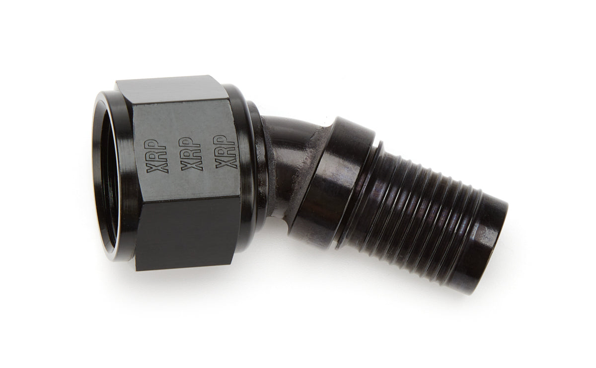 Fitting - Hose End - Push-On - 30 Degree - 12 AN Hose Barb to 12 AN Female - Aluminum - Black Anodized - Each