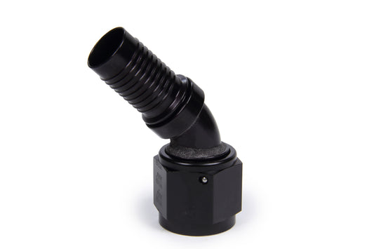 Fitting - Hose End - HS-79 - 45 Degree - 8 AN Hose Crimp to 8 AN Female - Aluminum - Black Anodized - Each