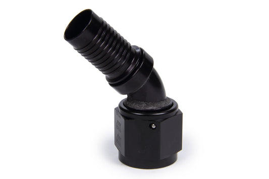Fitting - Hose End - HS-79 - 45 Degree - 10 AN Hose Crimp to 10 AN Female - Aluminum - Black Anodized - Each