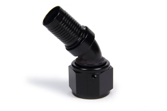 Fitting - Hose End - HS-79 - 45 Degree - 12 AN Hose Crimp to 12 AN Female - Aluminum - Black Anodized - Each