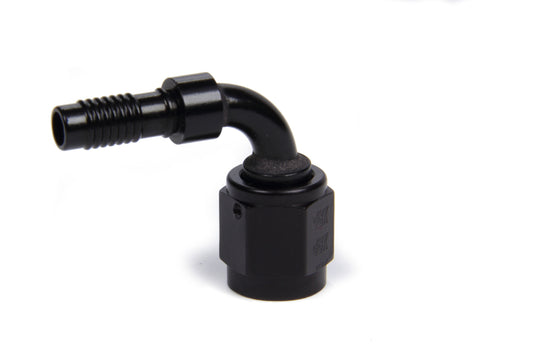 Fitting - Hose End - HS-79 - 90 Degree - 4 AN Hose Crimp to 4 AN Female - Aluminum - Black Anodized - Each