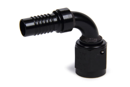Fitting - Hose End - HS-79 - 90 Degree - 6 AN Hose Crimp to 6 AN Female - Aluminum - Black Anodized - Each