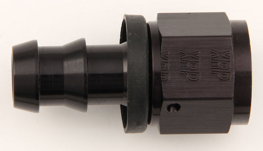 Fitting - Hose End - Push-On - Straight - 6 AN Hose Barb to 6 AN Female - Aluminum - Black Anodized - Each
