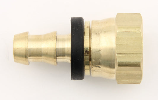 Fitting - Hose End - Push-On - Straight - 6 AN Hose Barb to 8 AN Female - Brass - Each