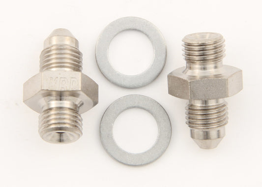 Fitting - Adapter - Straight - 3 AN Male to 3/8-24 in Male Crush Washer Seal - Steel - Natural - Pair