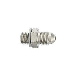 Fitting - Adapter - Straight - 3 AN Male to 10 mm x 1.50 Male Crush Washer Seal - Steel - Natural - Pair