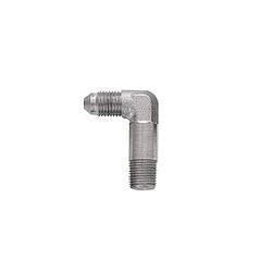 Fitting - Adapter - 90 Degree - 4 AN Male to 1/8 in NPT Male - Long - Steel - Natural - Each