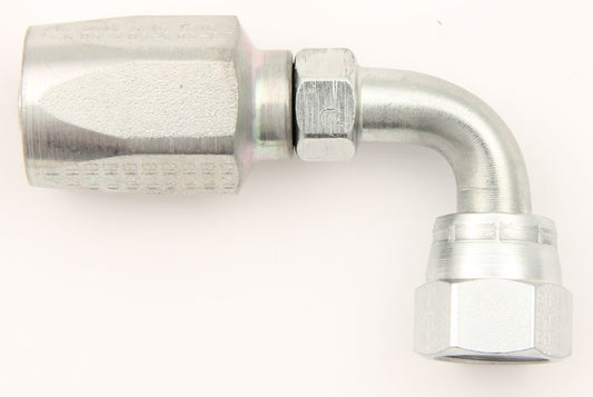 Fitting - Hose End - 90 Degree - 6 AN Hose to 9/16-18 in Female - Natural - Steel - Each
