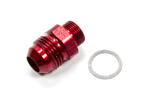 Carburetor Inlet Fitting - Straight - 8 AN Male to 9/16-24 in Male - Aluminum - Red Anodized - Demon Carburetors - Each