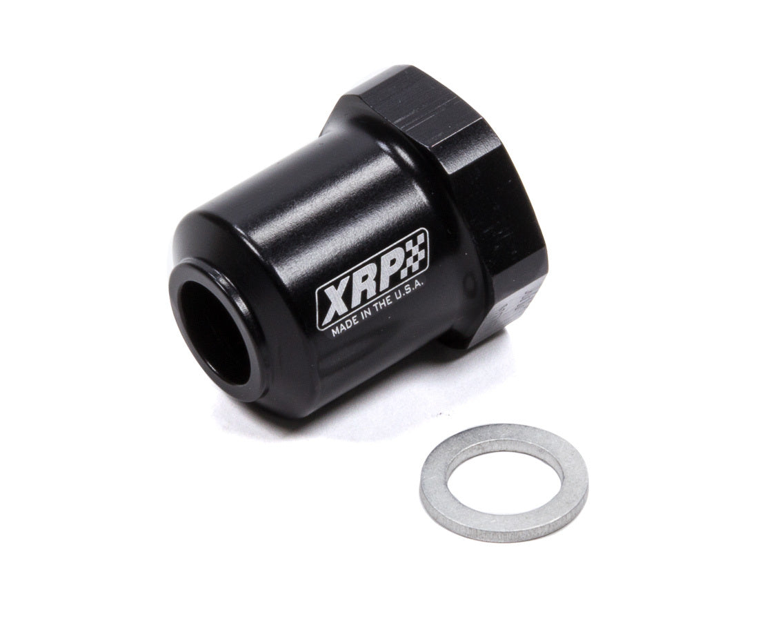 Check Valve Adapter - 12 mm x 1.50 to 10 AN Female to 10 AN Female O-Ring - Aluminum - Black Anodized - Each