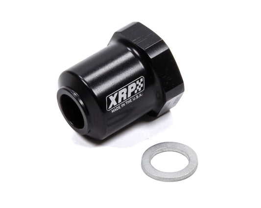 Check Valve Adapter - 12 mm x 1.50 to 10 AN Female to 10 AN Female O-Ring - Aluminum - Black Anodized - Each