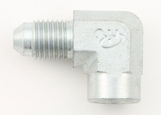 Fitting - Adapter - 90 Degree - 1/8 in NPT Female to 3 AN Male - Steel - Natural - Each