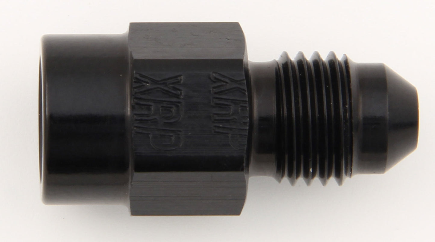 Fitting - Adapter - Straight - 1/8 in NPT Female to 3 AN Male - Aluminum - Black Anodized - Each