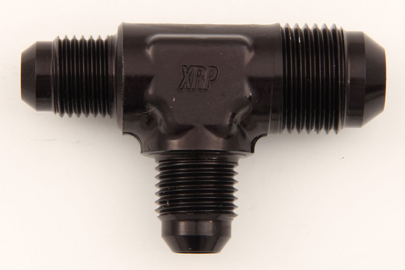 Fitting - Adapter Tee - 6 AN Male x 8 AN Male x 6 AN Male - Aluminum - Black Anodized - Each