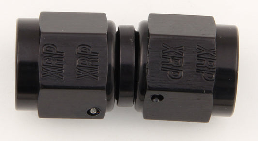 Fitting - Adapter - Straight - 6 AN Female Swivel to 6 AN Female Swivel - Aluminum - Black Anodized - Each