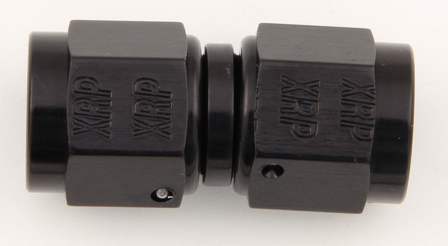 Fitting - Adapter - Straight - 8 AN Female Swivel to 8 AN Female Swivel - Aluminum - Black Anodized - Each