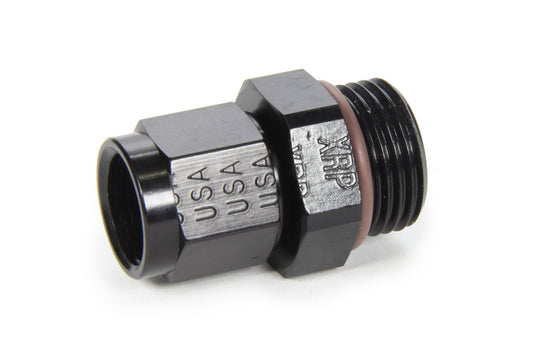 Fitting - Adapter - Straight - 6 AN Female Swivel to 8 AN Male O-Ring - Aluminum - Black Anodized - Each