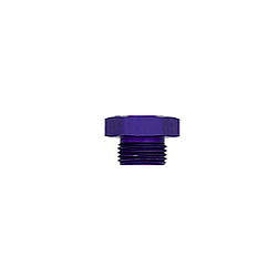Fitting - Plug - 6 AN - O-Ring - Hex Head - Aluminum - Blue Anodized - Each