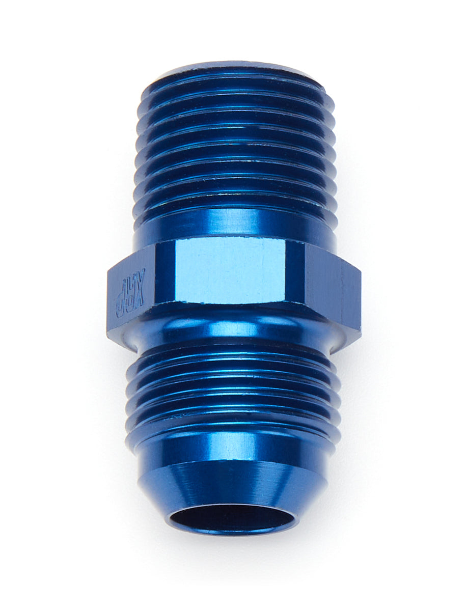 Fitting - Adapter - Straight - 10 AN Male to 1/2 in NPT Male - Aluminum - Blue Anodized - Each