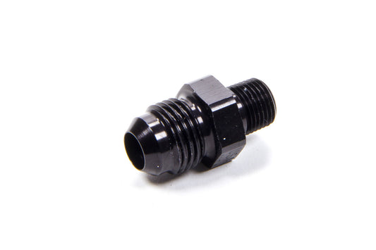 Fitting - Adapter - Straight - 6 AN Male to 1/8 in NPT Male - Aluminum - Black Anodized - Each