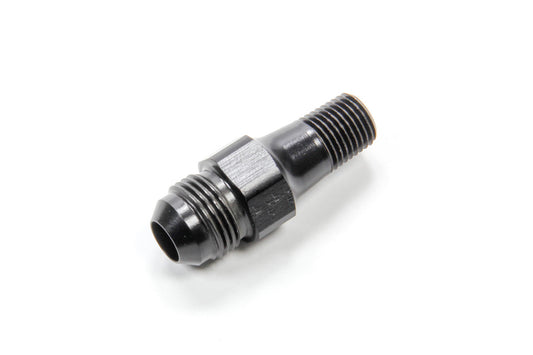 Fitting - Adapter - Straight - 8 AN Male to 1/4 in NPT Male - 2.1 in Long - Aluminum - Black Anodized - Each