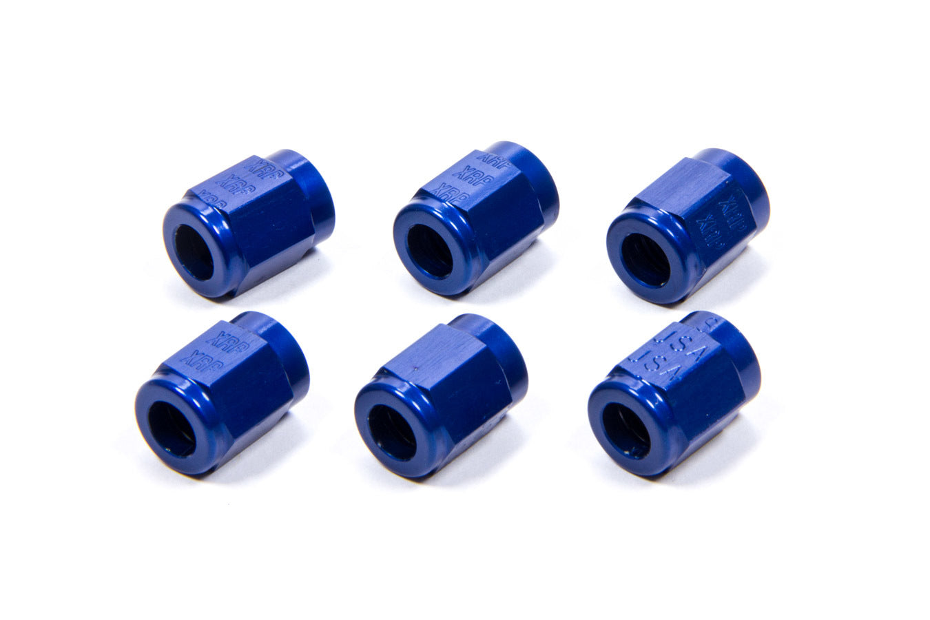 Fitting - Tube Nut - 3 AN - 3/16 in Tube - Aluminum - Blue Anodized - Set of 6