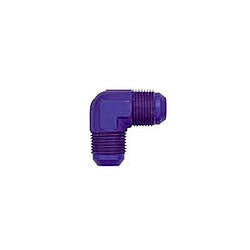 Fitting - Adapter - 90 Degree - 6 AN Male to 6 AN Male - Aluminum - Blue Anodized - Each