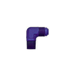 Fitting - Adapter - 90 Degree - 3 AN Male to 1/8 in NPT Male - Aluminum - Blue Anodized - Each