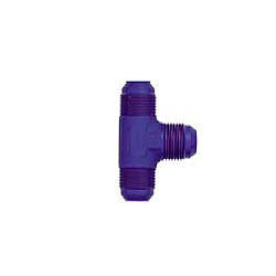 Fitting - Adapter Tee - 4 AN Male x 4 AN Male x 4 AN Male - Aluminum - Blue Anodized - Each