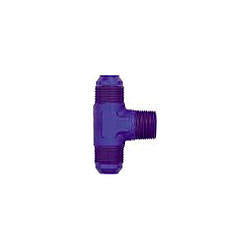 Fitting - Adapter Tee - 4 AN Male x 4 AN Male x 1/8 in NPT Male - Aluminum - Blue Anodized - Each