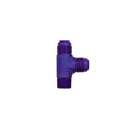 Fitting - Adapter Tee - 1/8 in NPT Male x 3 AN Male x 3 AN Male - Aluminum - Blue Anodized - Each