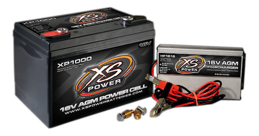 Battery and Charger - XP Series - AGM - 16V - 675 Cranking amps - Threaded Terminals - Top Terminals - 10.24 in L x 7.20 in H x 6.75 in W - Kit