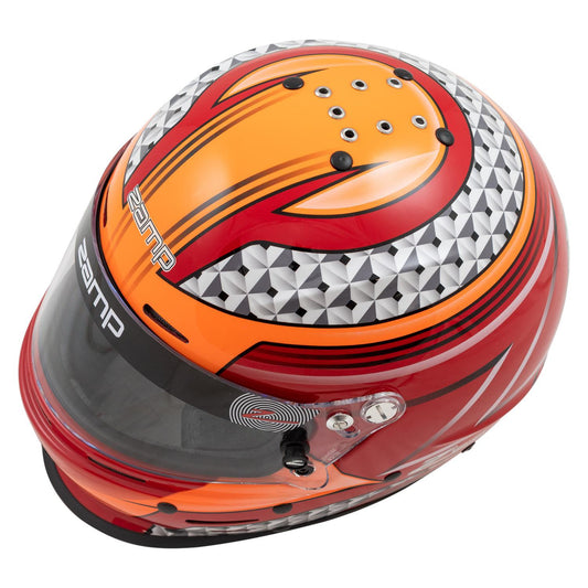 Helmet - RZ-62 - Snell SA2020 - Head and Neck Support Ready - Gloss Red / Orange - Large - Each