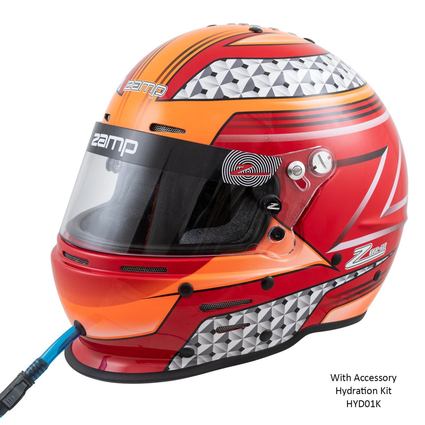 Helmet - RZ-62 - Snell SA2020 - Head and Neck Support Ready - Gloss Red / Orange - Medium - Each