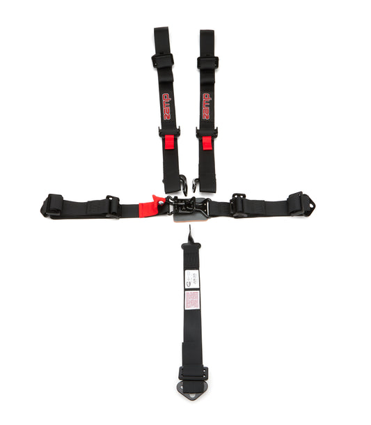 Harness - 5-Point - Latch and Link - SFI 16.1 - Pull Down Adjust - Bolt-On - Hans Compatible - Individual Harness - Black - Kit