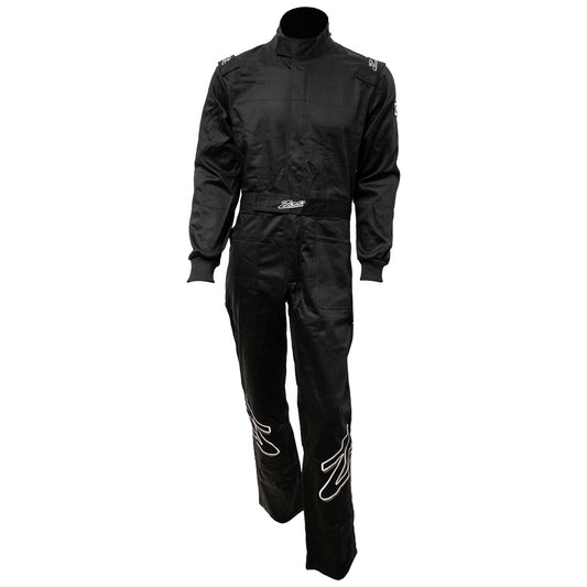 Driving Suit - ZR-10 - 1-Piece - SFI 3.2A/1 - Single Layer - Fire Retardant Cotton - Black / White Stripes - Large - Each