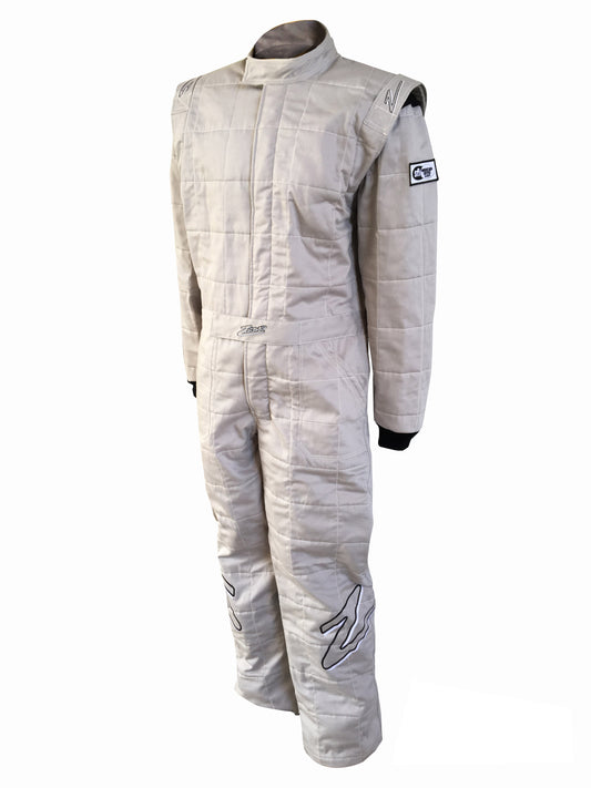 Driving Suit - ZR-30 - 1-Piece - SFI 3.2a/5 - Tripler Layer - Fire Retardant Fabric - Gray - Large - Each