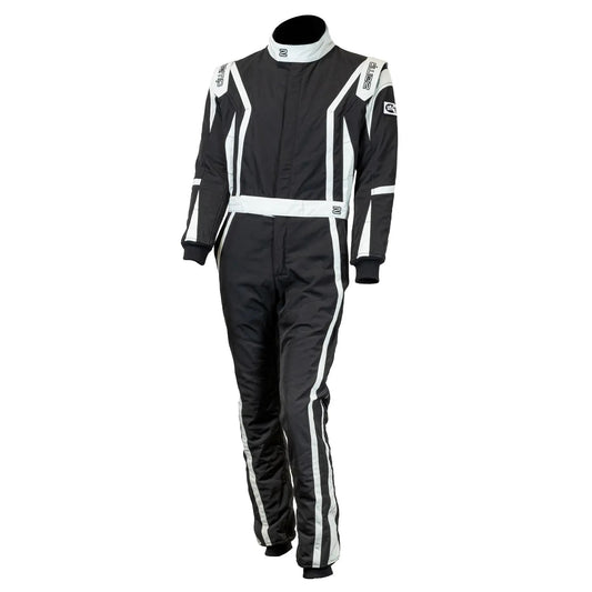 Driving Suit - ZR-52F - 1-Piece - SFI 3.2a/5 - Triple Layer - Fire Retardant Fabric - Black - Medium - Each