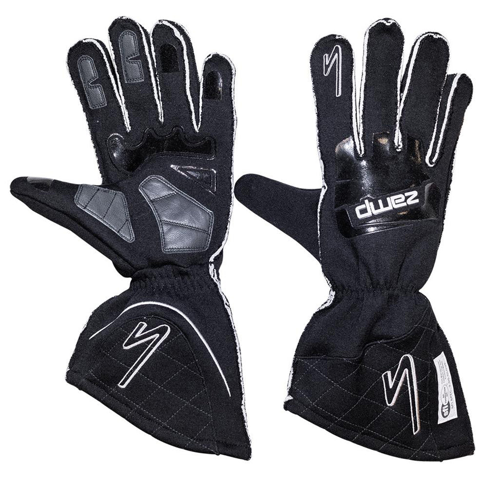 Driving Gloves - ZR-50 - SFI 3.3/5 - Double Layer - Fire Retardant Fabric / Silicone - Black - 2X-Large - Pair