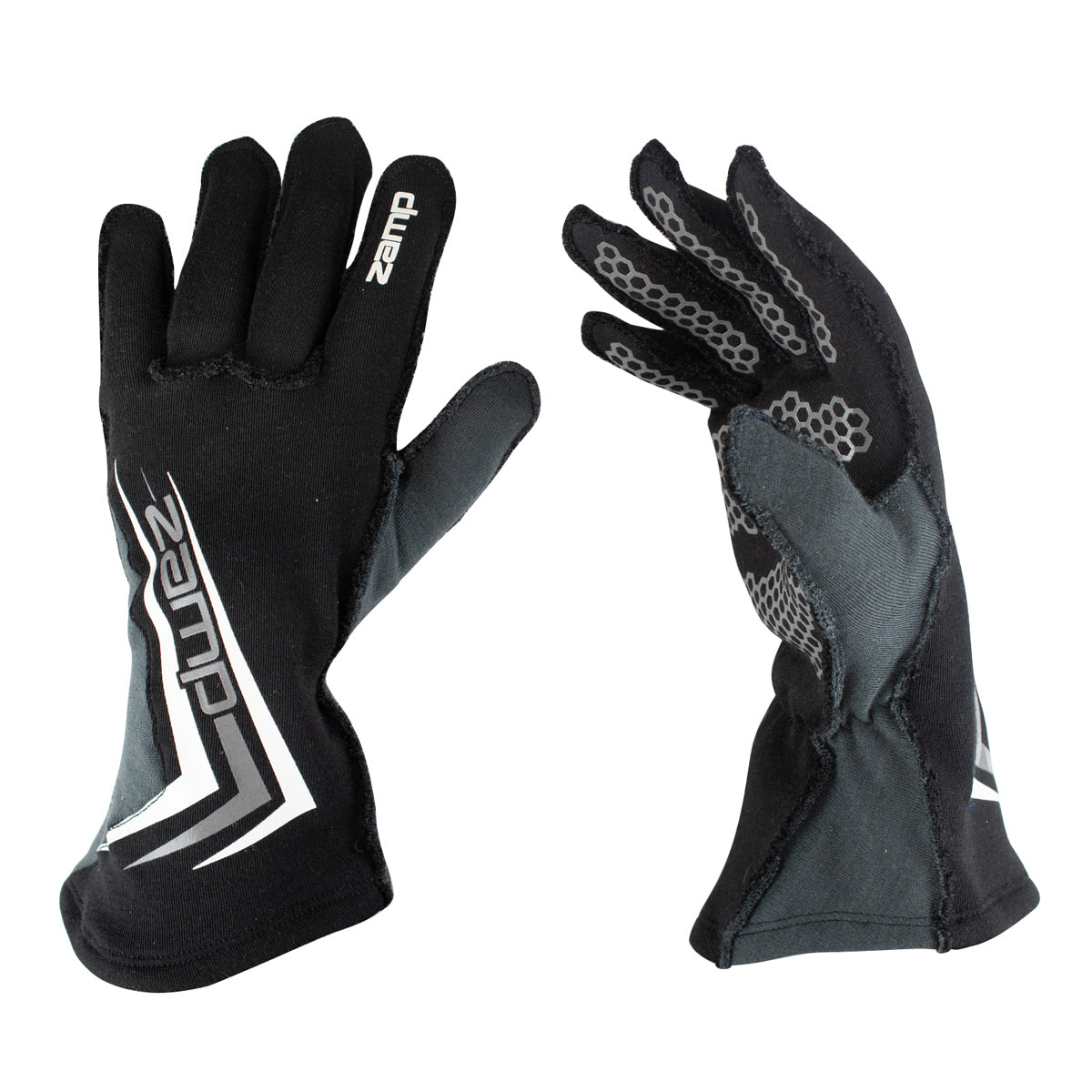 Driving Gloves - ZR-60 - SFI 3.3/5 - Double Layer - Fire Retardant Fabric - Silicone Palm - Black - 3X-Large - Pair