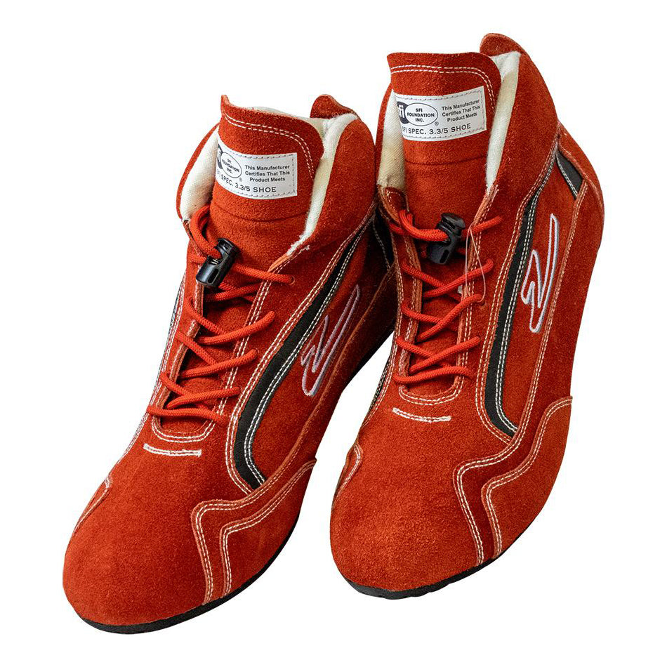 Driving Shoe - ZR-30 - Mid-Top - SFI 3.3/5 - Suede Outer - Rubber Sole - Fire Retardant NMX Inner - Red - Size 10 - Pair