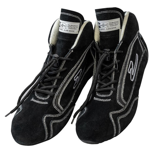 Driving Shoe - ZR-30 - Mid-Top - SFI 3.3/5 - Suede Outer - Rubber Sole - Fire Retardant NMX Inner - Black - Size 6 - Pair