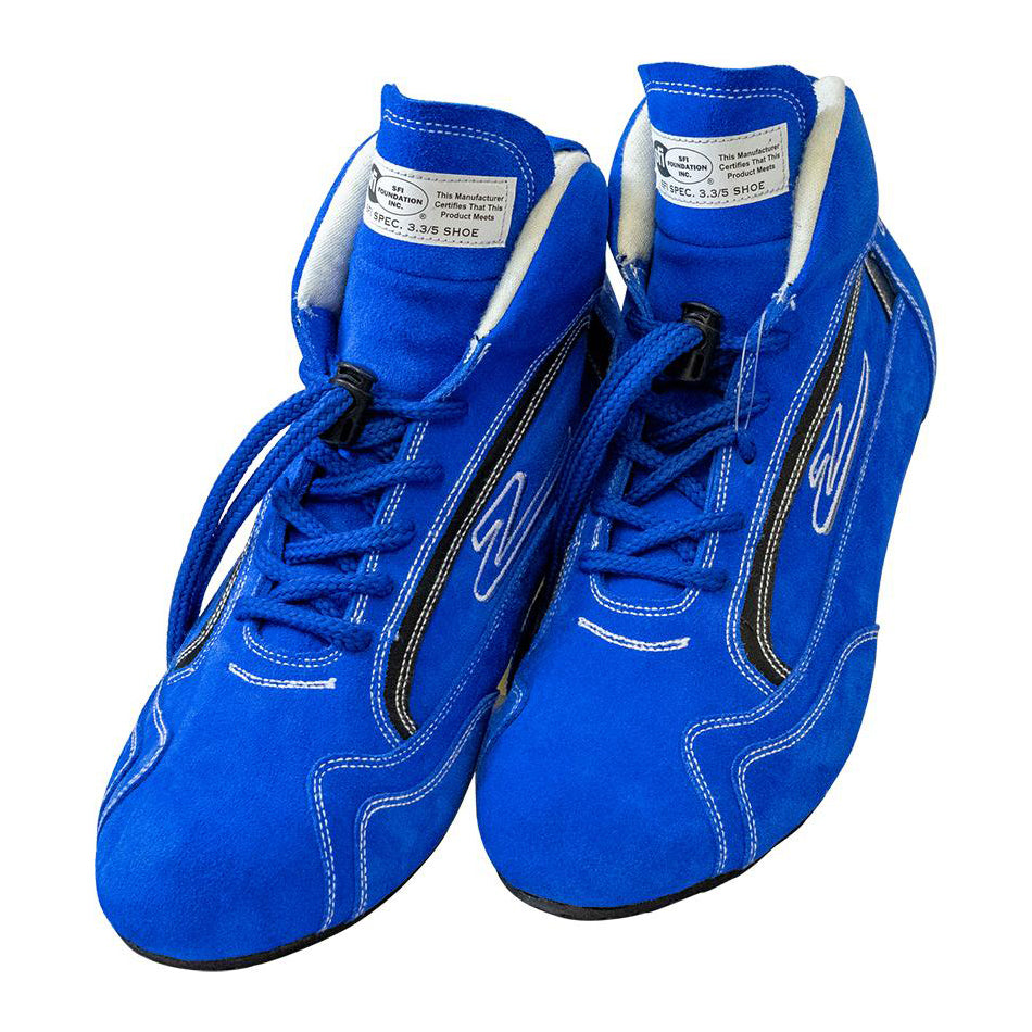 Driving Shoe - ZR-30 - Mid-Top - SFI 3.3/5 - Suede Outer - Rubber Sole - Fire Retardant NMX Inner - Blue - Size 8 - Pair