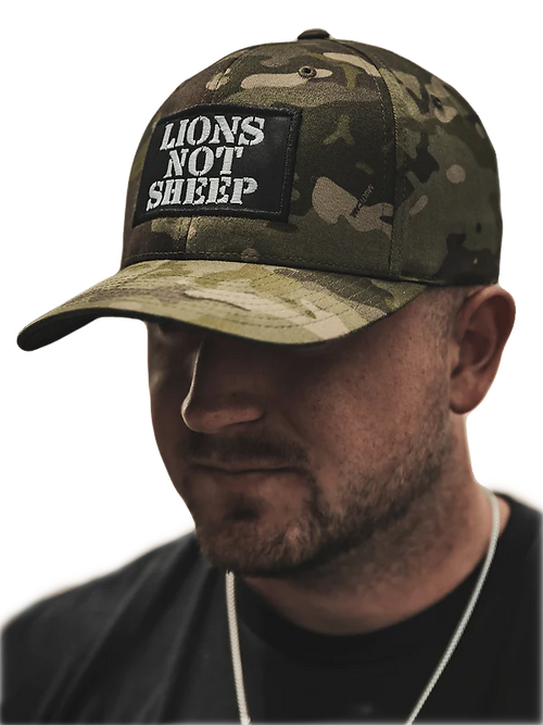 Lions Not Sheep OG Flexfit Hat in Tropical Camo - S/M