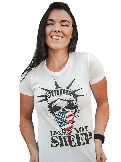 Lions Not Sheep Liberty Mask Women's Tee - XS