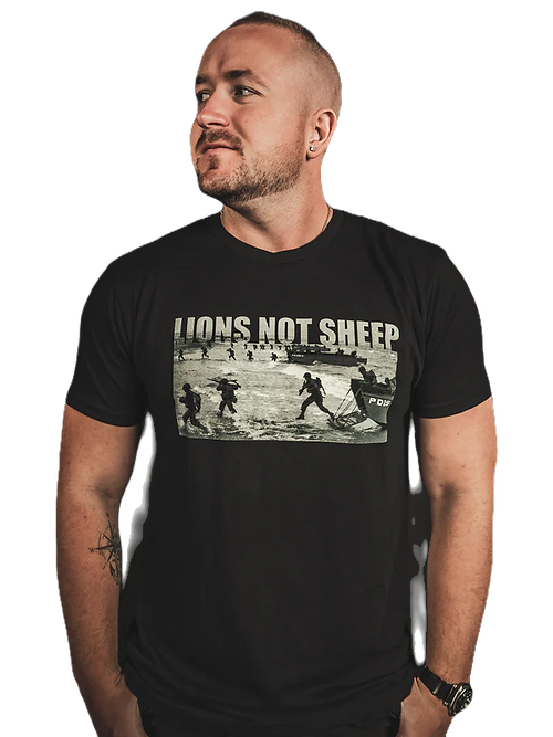 Lions Not Sheep Taking the Beach Tee - Small