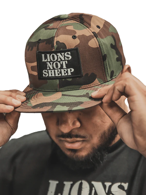 Lions Not Sheep OG Fabric Trucker Hat (Camo)